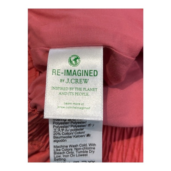 J. Crew Linen Blend Skirt Coral Orange Elastic Waist Pockets Women‎ Size Small - Picture 9 of 11